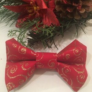 Red & Gold Holiday Bow Tie